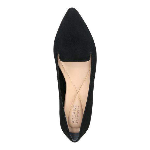 NWT ALFANI Womens Black Step 'N Flex Poee Toe Slip On Leather Loafers 6 M - Picture 3 of 5